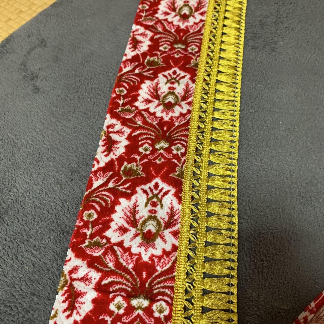 Amazon.co.jp: フロントフリルカーテン 220×15 新格子レッド 金華山  