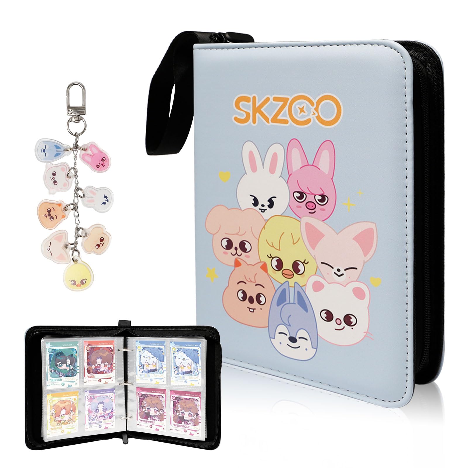 Stray Kids Binder na fotokartę 400 kieszeni z kluczem Stray Kids Portfel na zdjęcia Kpop Holder Skzoo Album fotograficzny Karta Straykids Uchwyt na karty, prezenty Kpop Merch dla STAY