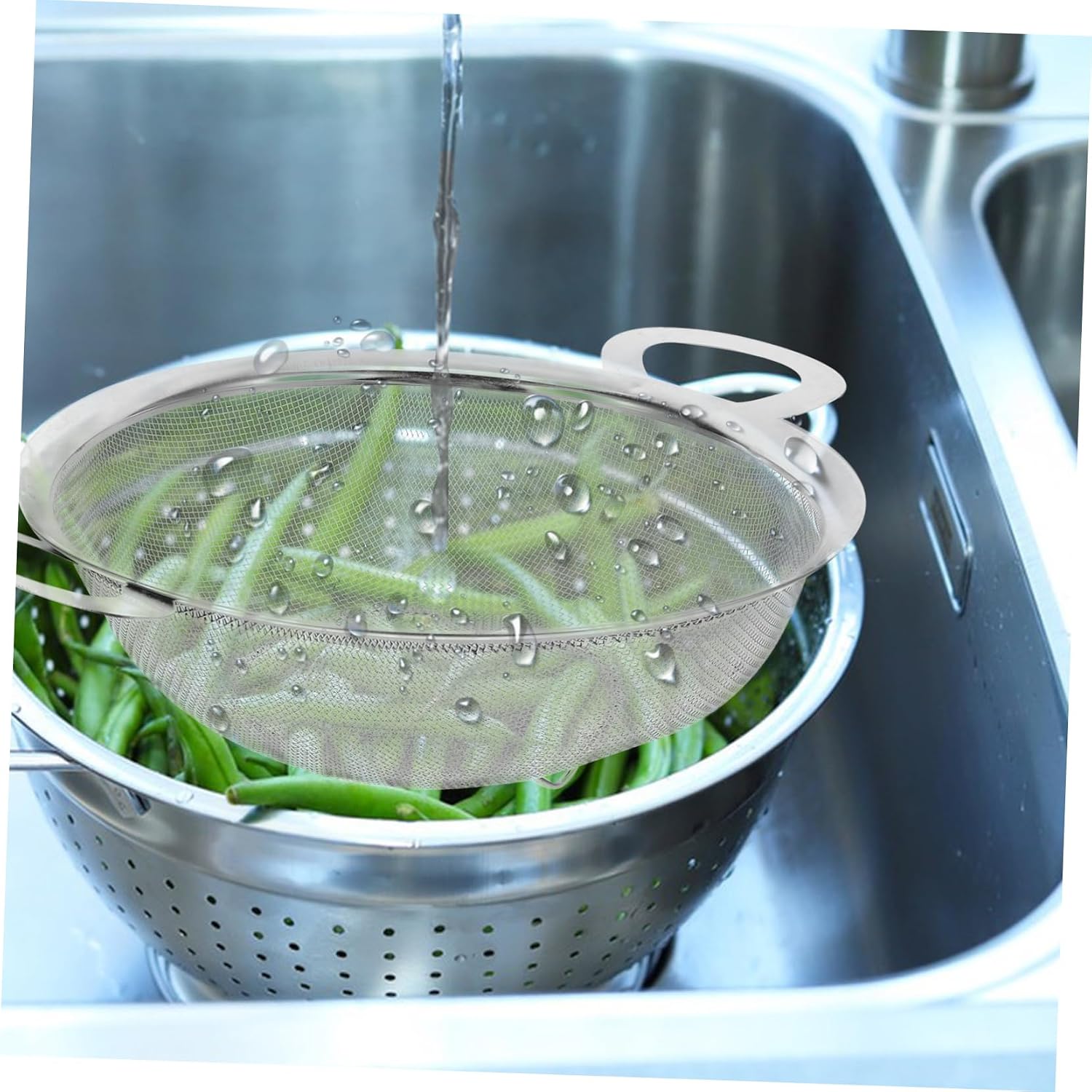 Stainless Steel Colander Drain Basket Fine Mesh for Rice