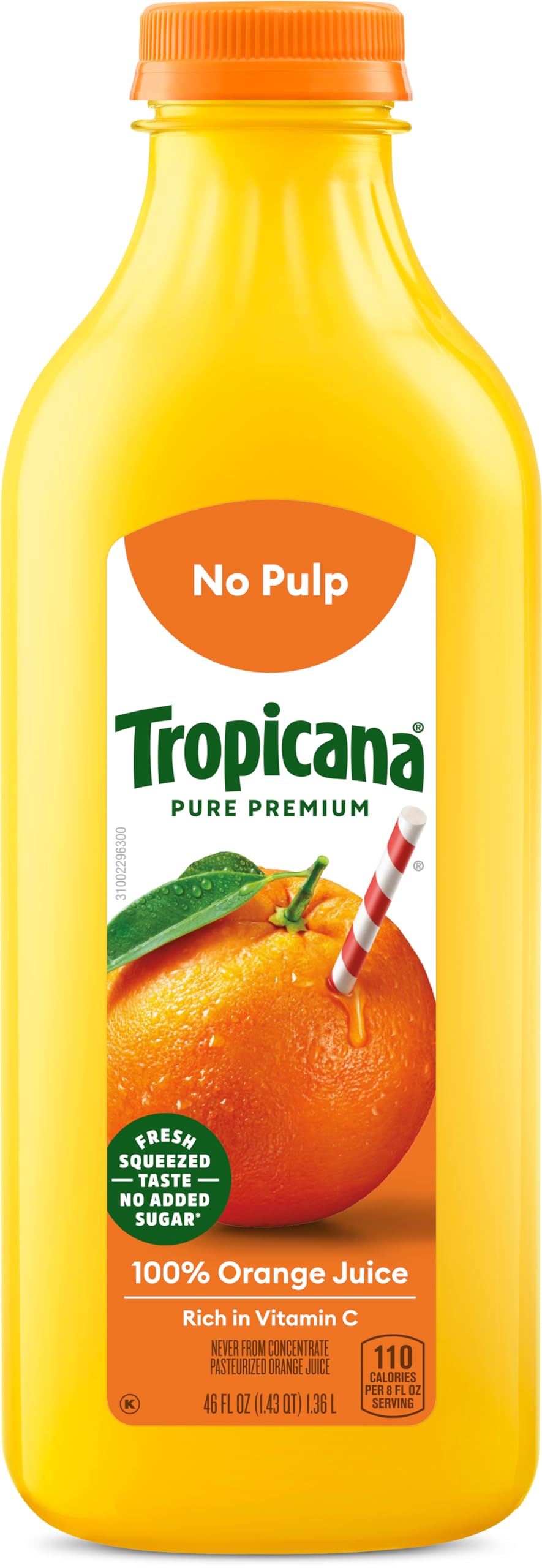 Tropicana Pure Premium 100% Orange Juice Original, No Pulp,�No Sugar Added, 46 fl oz bottle