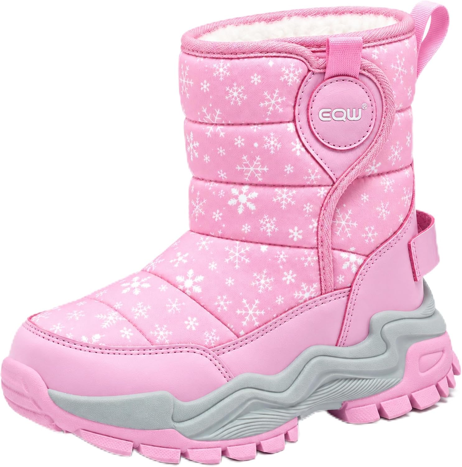 EQW Kids Snow Boots for Boys Girls, Water-Resistant Warm Winter Boots