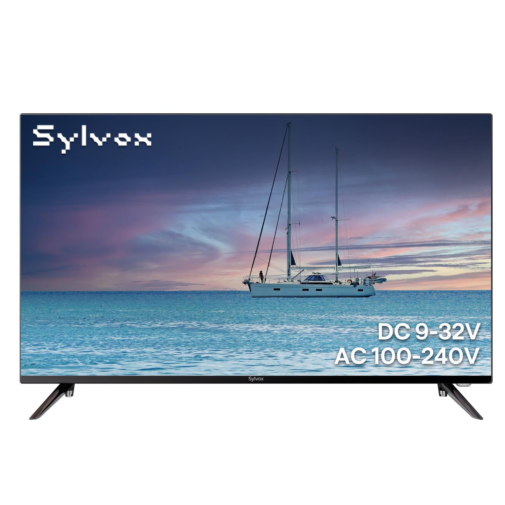 SYLVOX 40-inch RV TV, 1080P FHD Smart Google TV, 12V/24V DC & AC Power for Truck RV Boat, Waterproof Remote, 9-32V Wide Voltage Shock-Resistant Design (Marine Series)