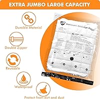 Vista 2 de 10 bolsas pequeñas de almacenamiento al vacío con bomba eléctrica, bolsas de embalaje de plástico, bolsa ahorradora de espacio para ropa, colchón