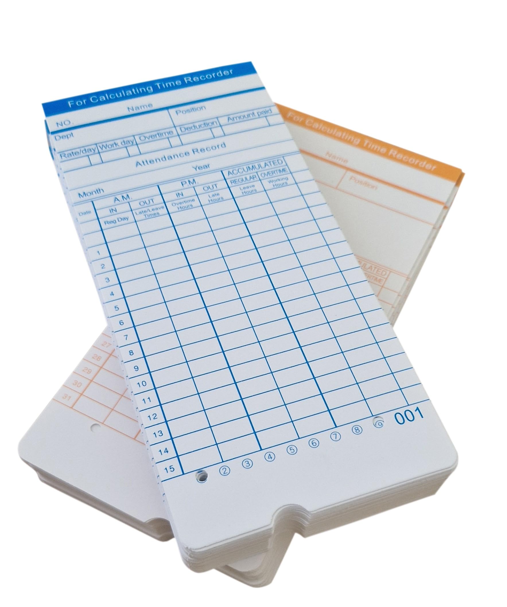 QuickClocks QC595 Calculating Clock Cards for QC595 Calculating Time Recorder (100 Cards)