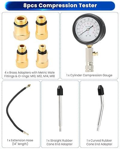 Miniatura 3 de ATP Probador de compresión Herramienta automotriz Kit de probador de compresión de cilindro de motor profesional