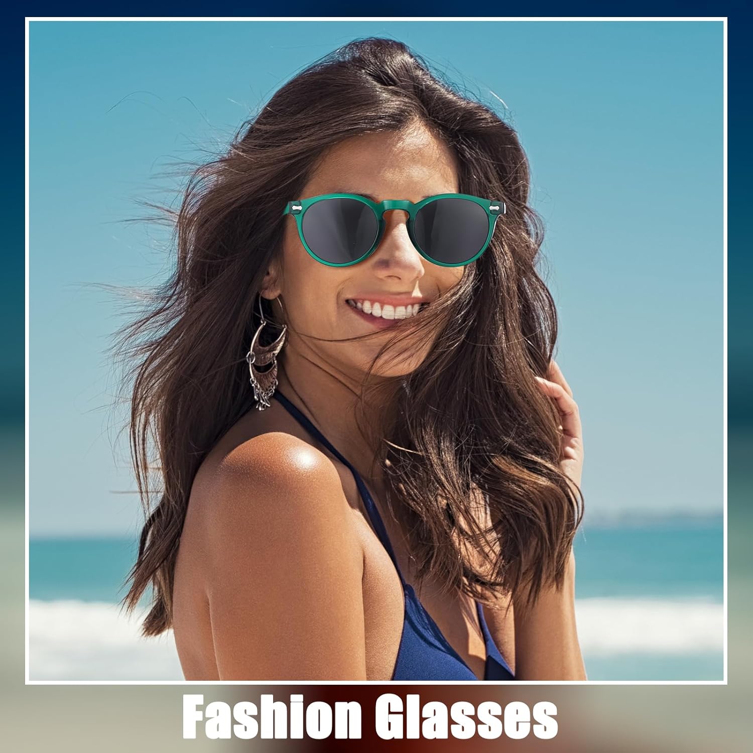 4 Pack Retro Round Polarized Sunglasses Vintage Style UV Protection Vintage Unisex Sunglasses for Women Men - Image 6