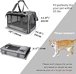 Pet Transporteur pour grands chats, Transporteur de chats doux pour gros chats et chiots moyens jusqu'à 20lbs, Lavable porte-chien Protection de la vie privée pour les voyages à domicile en plein air (Grand,Grey)