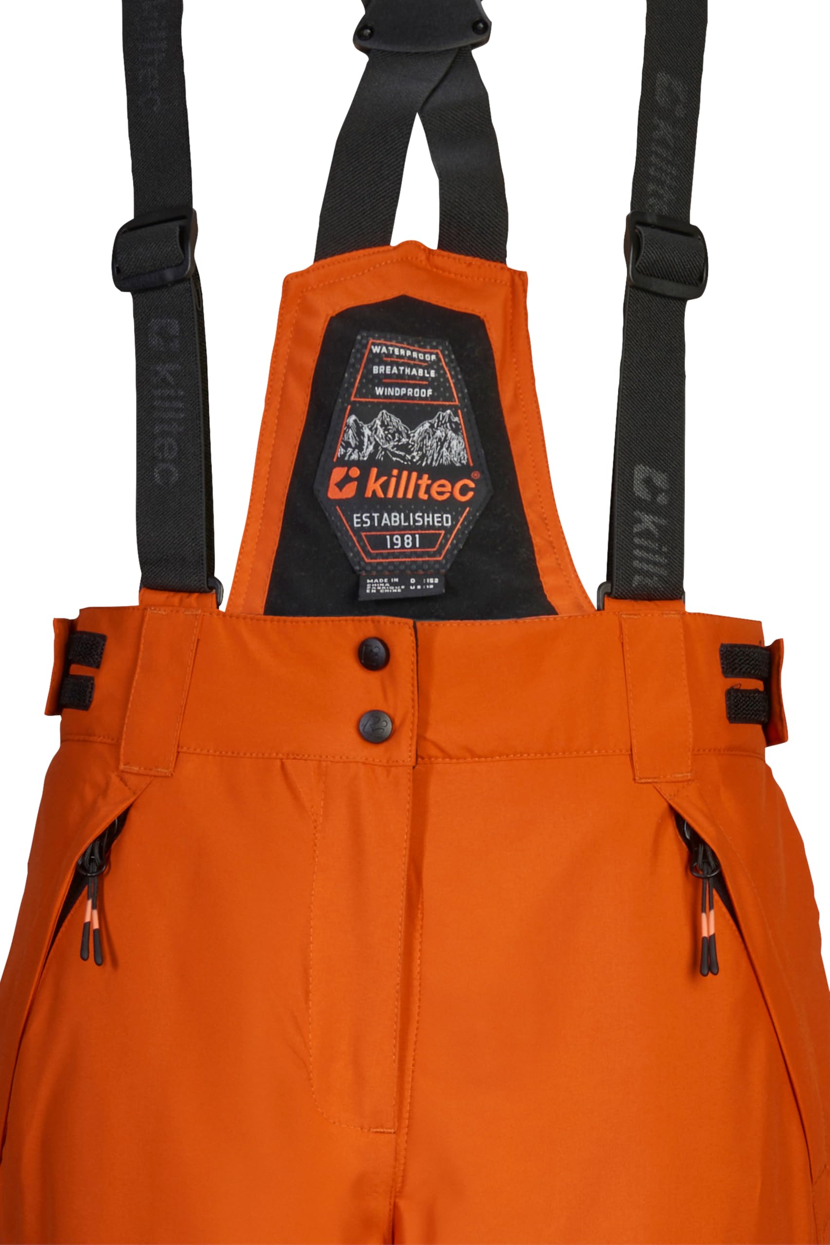 Killtec Ksw 204 Bys Ski Pnts - Spodnie narciarskie/spodnie funkcyjne z odpinanym szelkami, łapaczem śniegu i ochroną krawędzi Chłopcy