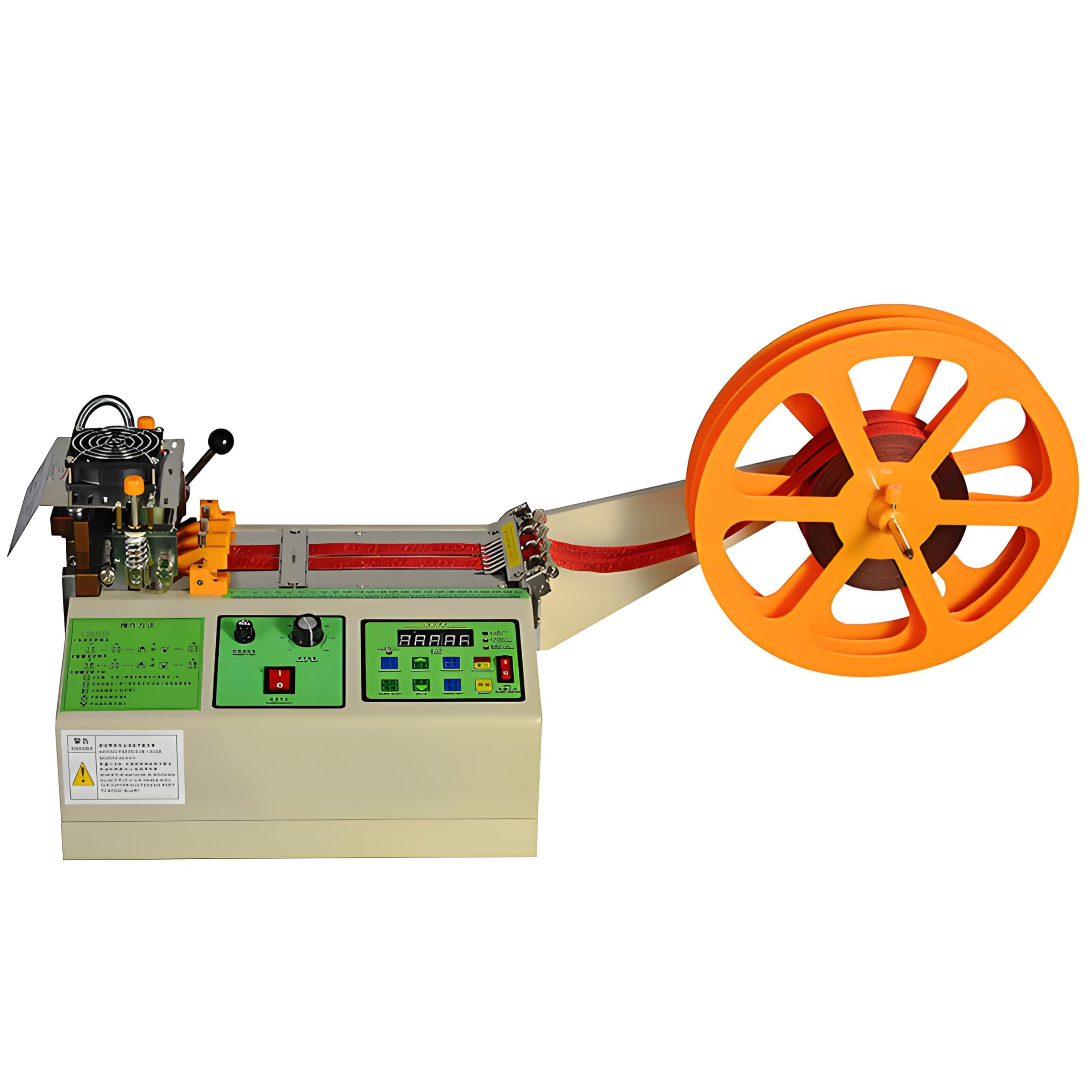 SHENGSHIYU Webbing Cutting Machine,Automatic Hot and Cold Tape Cutter,95mm Weaving Belt Cutting Machine,1-3mm Cutting Thickness,Adjustable Temperature,For Elastic Band Self Adhesive Tape Ribbon