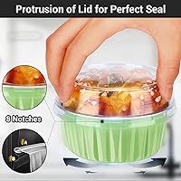 Vista 4 de EUSOAR Moldes desechables de papel de aluminio con tapas, 30 piezas de 5 onzas (4.2 fl oz) de papel de aluminio para magdalenas, tazas para hornear