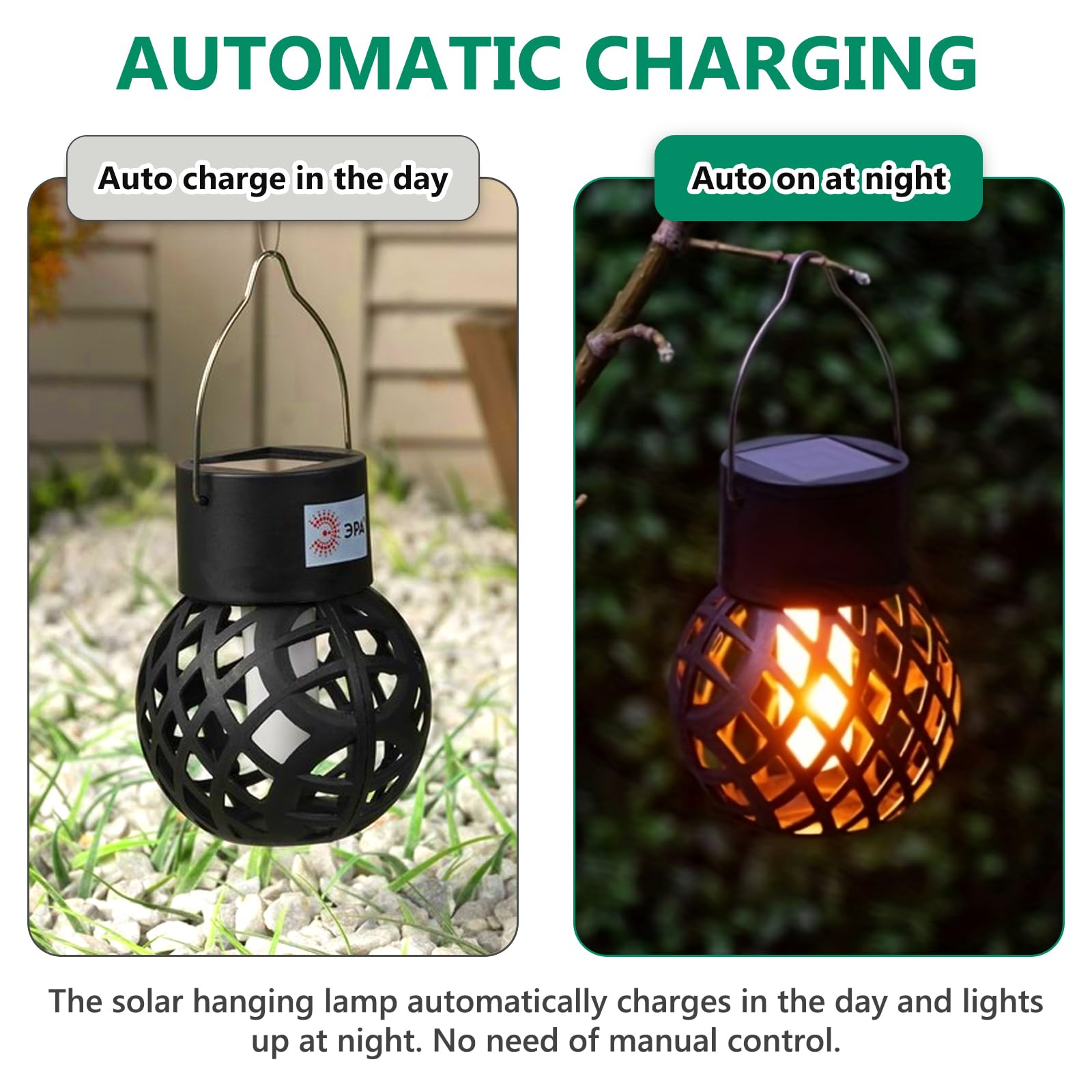 8 Pezzi Lampada Solare a Sospensione per Esterno, Lampade Solari per Esterno a Sospensione, Luce Solare a Fiamma, Luci Solari per Giardino Impermeabili Ip65 per Esterno, Decorazione da Giardino