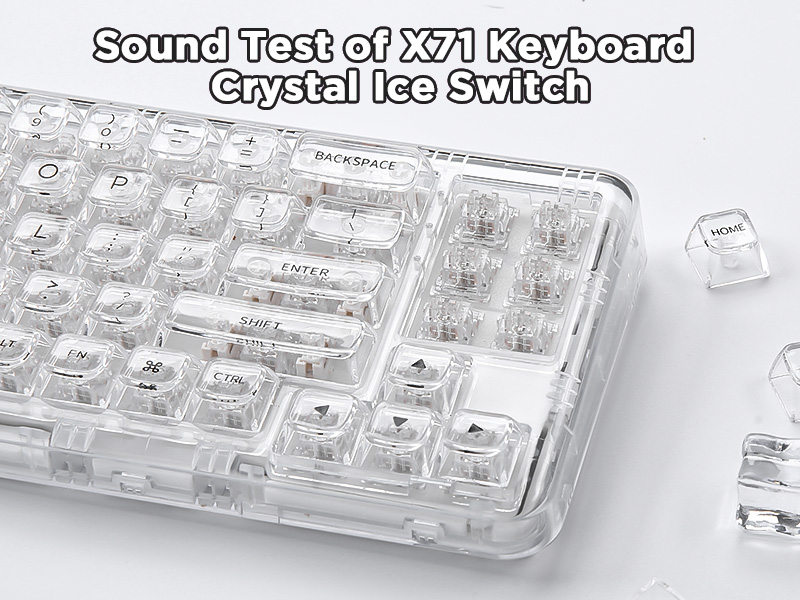 YUNZII X71 Transparent Mechanical Keyboard with Clear Keycap, BT5