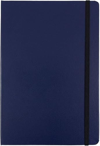 JAM Papel - anotadores de tapa dura revestido con cierre de banda elástica, Azul L