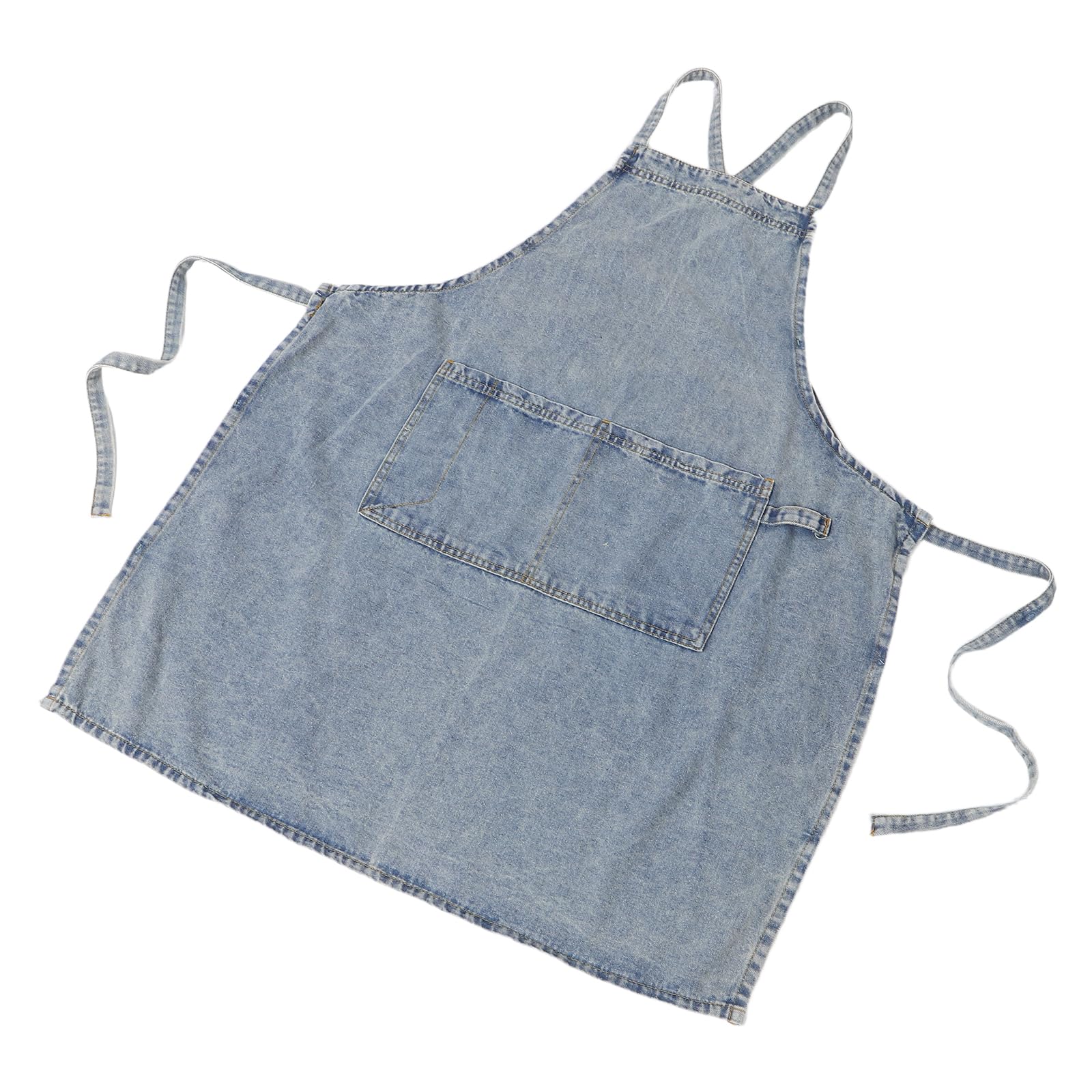 Delantal de Cocina Unisex de Mezclilla Ligera Ajustable con Bolsillos, Estilo Vintage para Hombres y Mujeres, Adecuado para Repostería, Jardinería y Uso Doméstico, Color Azul