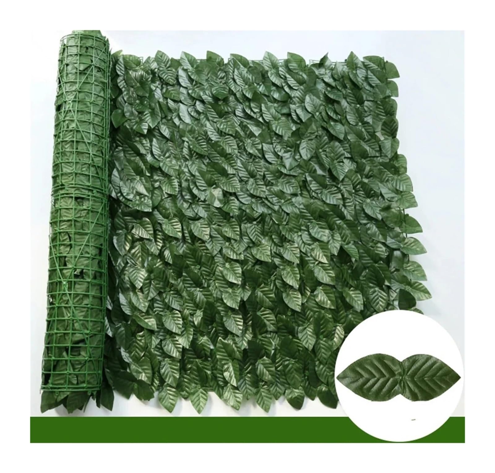 Artificial Turf 50X200cm Artificial Ivy Hedge Green Leaf Fence Panels Faux Privacy Screen For Home Outdoor Garden Balcony Decoration 1X3m(Dark Green Dill,50X100)