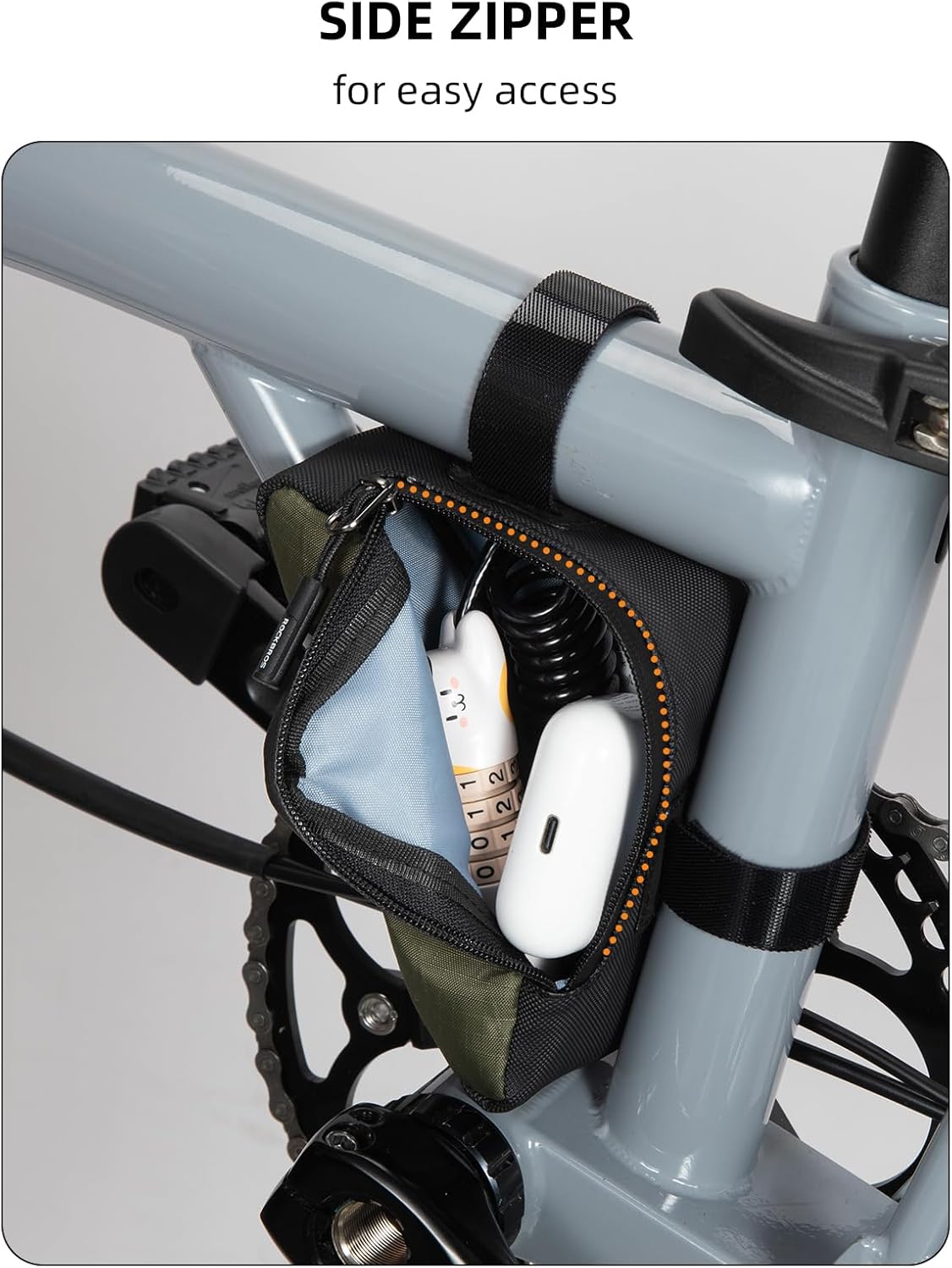 ROCKBROS Bike Frame Pouch Triangle Bag - Waterproof Small Bicycle Bag for Boys, Girls, Men, Women - Road & Folding Bike Accessory