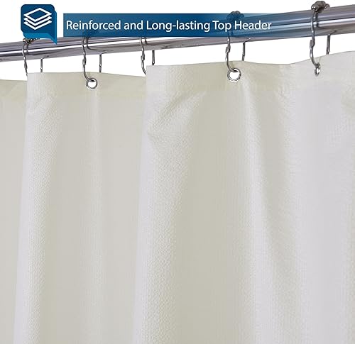 Miniatura 5 de Barossa - Cortina de ducha o forro de tela, Poliéster & Mezcla de poliéster, Crema