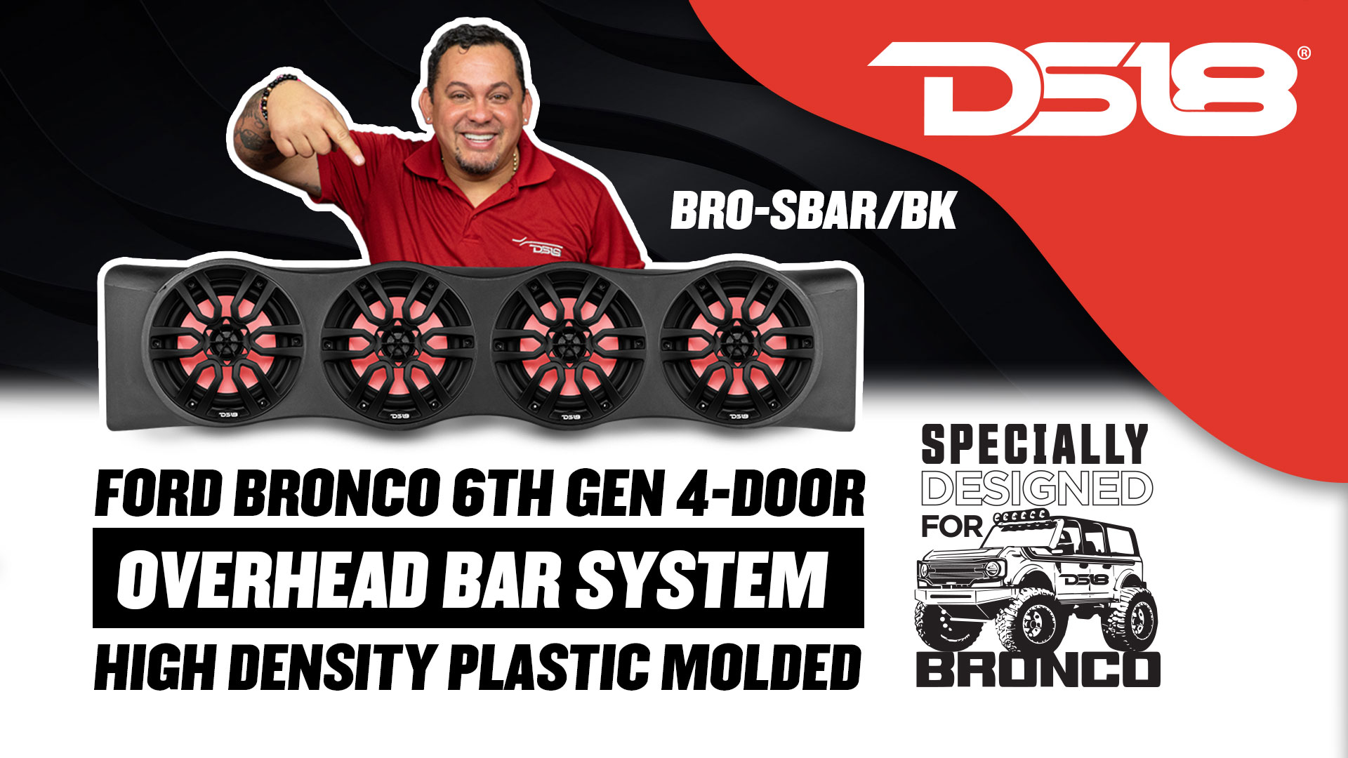 Amazon.com: DS18 BRO-SBAR/BK Rear Mount Soundbar System for 6th