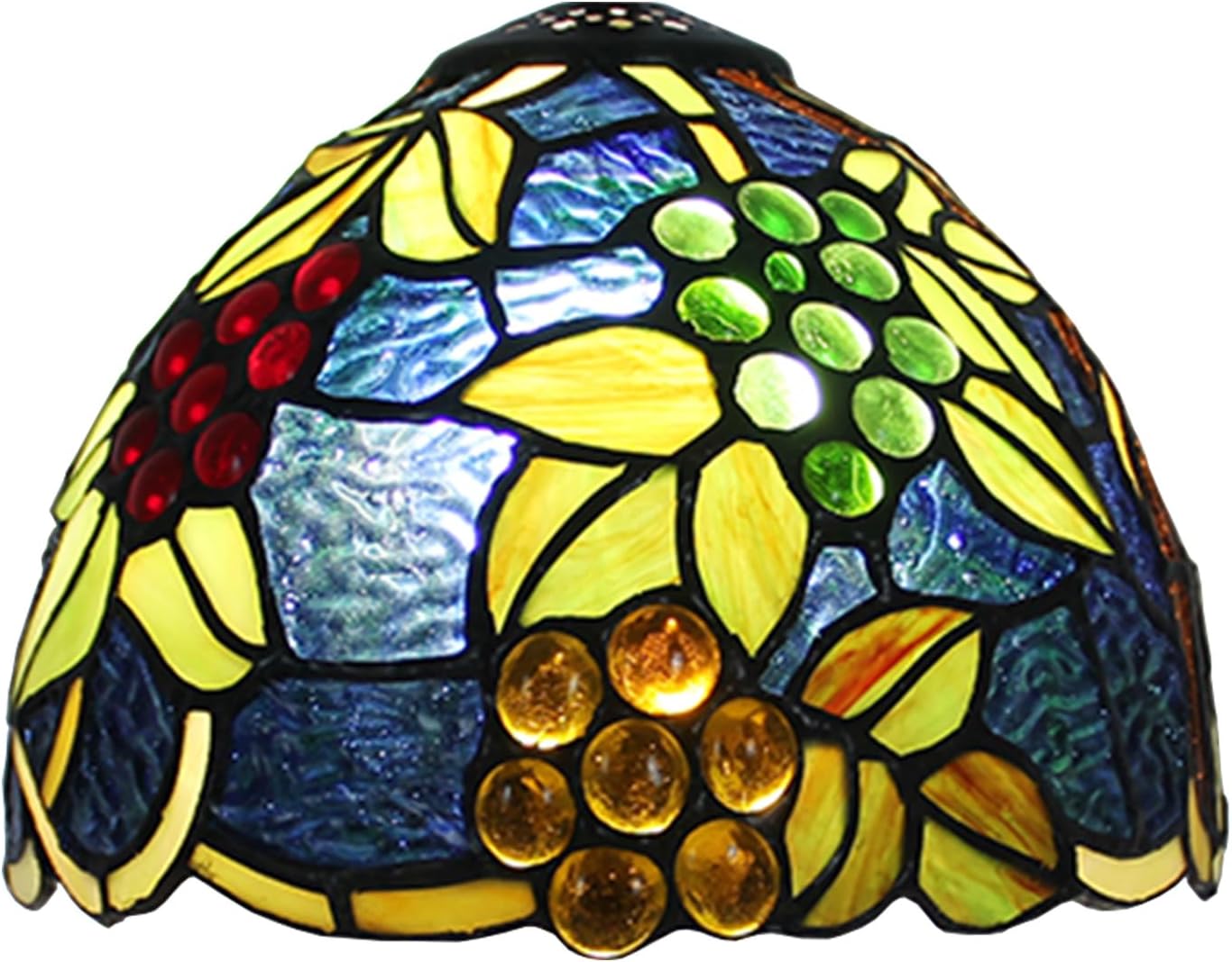 8 Inch Wide Tiffany Lamp Shade Accessories Replacement Only Stained Glass Lampshades Vintage Light Cover for Table Lamp Pendant Light Desk Light Home Decoration Lights,Grape