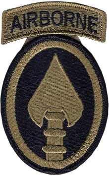 Special Operations Command New US Army Element New OCP Patch and Airborne Tab Sewn Together W/Hook Fastener EA