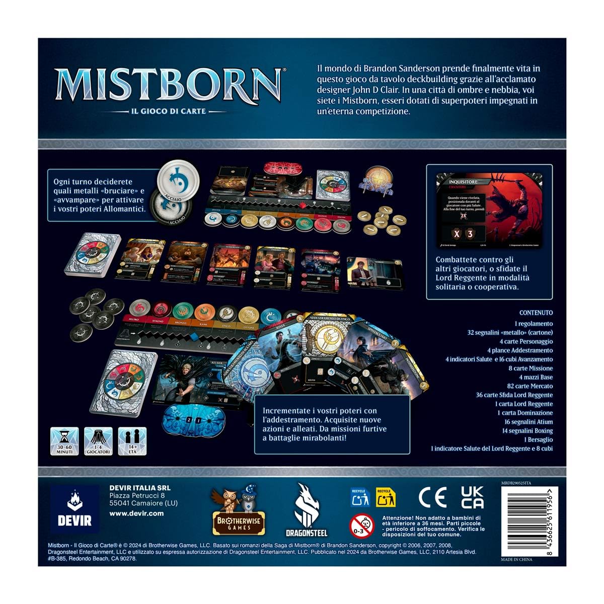 DEVIR Mistborn Deckbuilding Game – Gioco di Carte Strategico Basato sui Romanzi di Brandon Sanderson, Deckbuilding Fantasy, 1-4 Giocatori, Edizione in Lingua Italiana