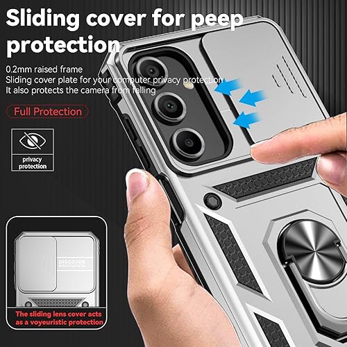 Miniatura 12 de Funda para Samsung Galaxy A16 5G con cubierta para lente de cámara, protector de pantalla HD, doble capa de grado militar, probada contra caídas