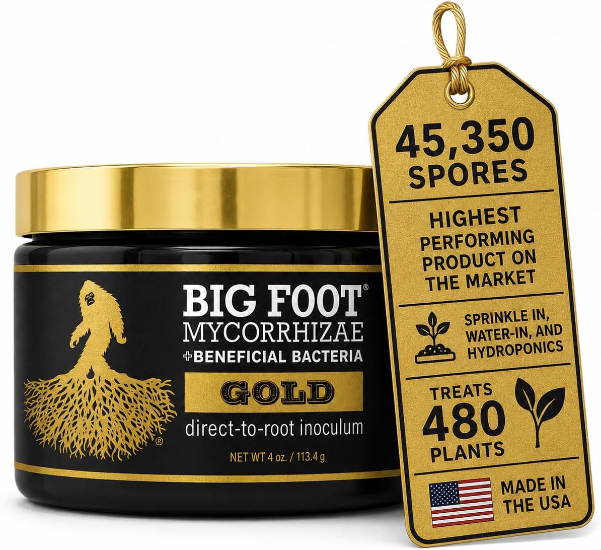 Big Foot Mycorrhizae Water Soluble Gold for Transplants and EXISTING Plants, ...