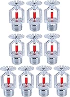 ACYOGIE 10-Pack Copper Chrome Fire Sprinkler Heads, 1/2" NPT Pendent K80 Fast Response 155°F for Homes, Factories, Warehouses