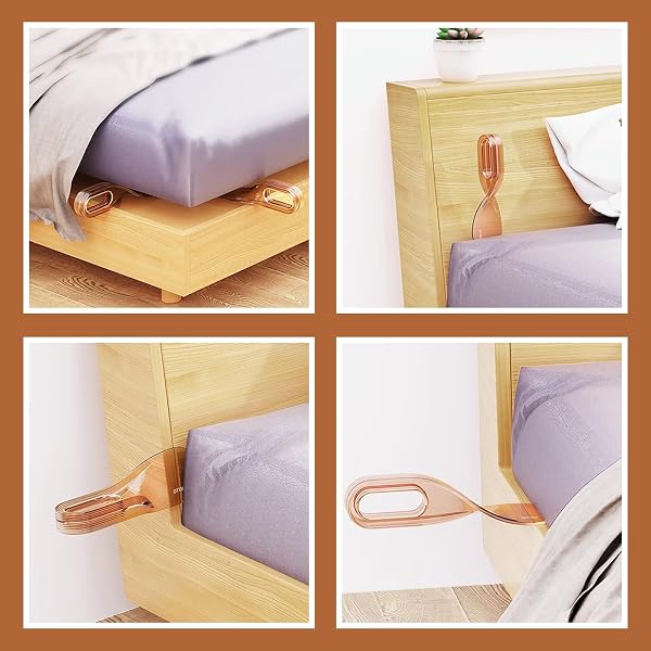 2 Piezas Herramientas para Levantar colchones, Herramienta para Doblar sábanas, Elevador de colchón Easy Lifters, Organizador de sábanas y Colchones Accesorios para Cambiar Sábanas (Naranja, Verde) - 5