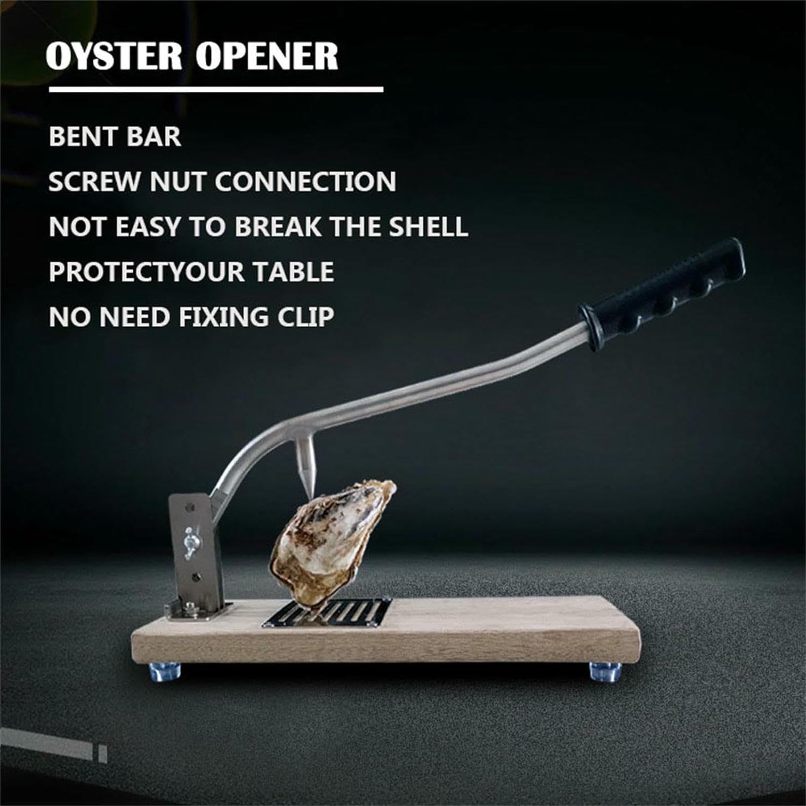 Abridor de ostras, Cuchillo de Acero Inoxidable, sin instalación, Ideal para casa, Restaurante, Hotel y Familia.