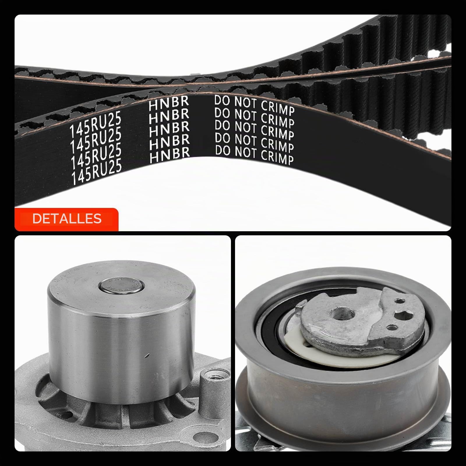 Frankberg Kit de correa de distribución con bomba de agua diésel | Compatible con: T.o.u.r.a.n 5T1, A1 Sportback 8XA 8XF, Limusina A3 8VM 8VS, O.c.t.a.v.i.a III 5E3 NL3 NR3