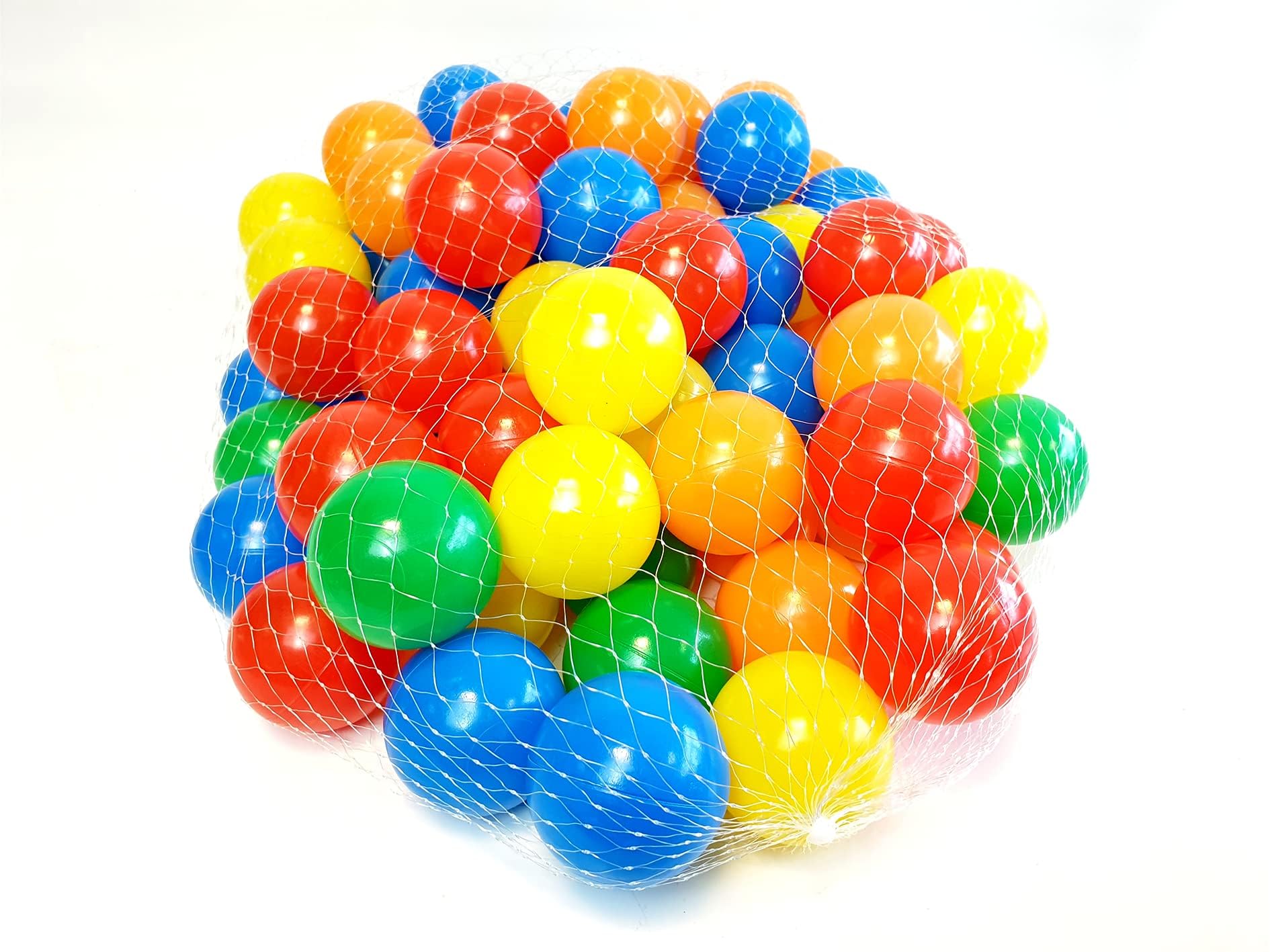 B4E Multicoloured Plastic Soft Play Balls For Kids, Blue, Red, Green, Orange, Yellow, Pack of 1000