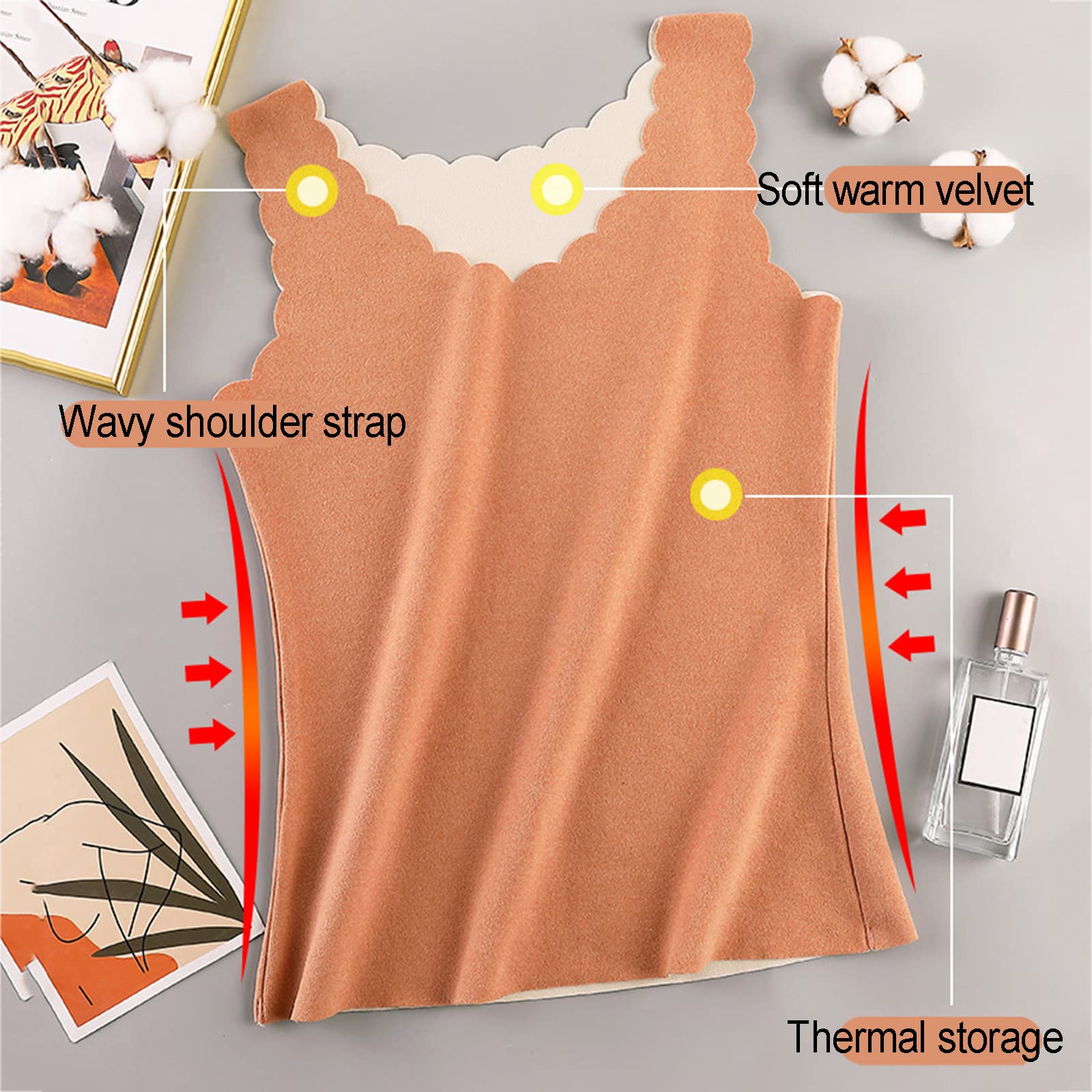 Damska bielizna termiczna Vest Top, bez rękawów, dekolt w serek, elastyczna, gruba, dwustronna, podszyta puchową podkoszulek, ciepła warstwa podstawowa Camisole Bielizna nocna, bez śladu T-Shirt Blu