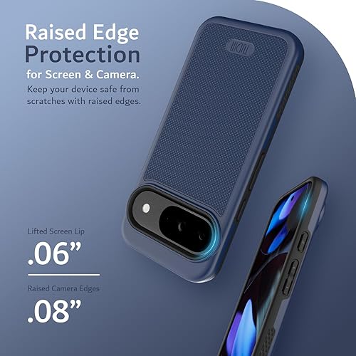 Vista 270 de TUDIA MergeGrip - Funda para Google Pixel 7a 2023, [probada en caídas de grado militar] borde elevado para protección de pantalla y cámara, doble