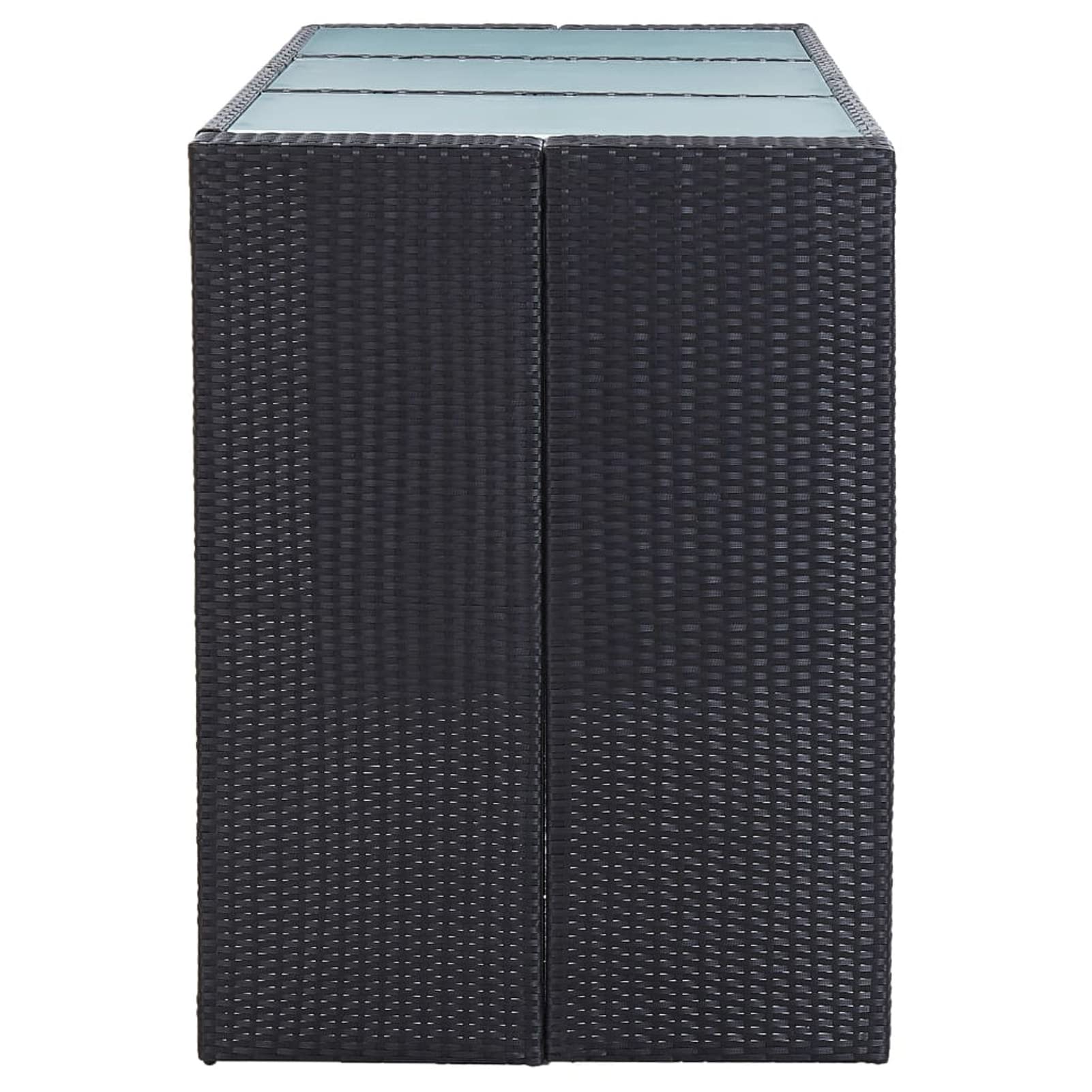 Juego de Bar de Rattan Sintético, 3 Piezas de Cristal Templado, Estructura de Acero, para Exterior, Jardín y Terraza Modelo DYEEG-FN-49560ES