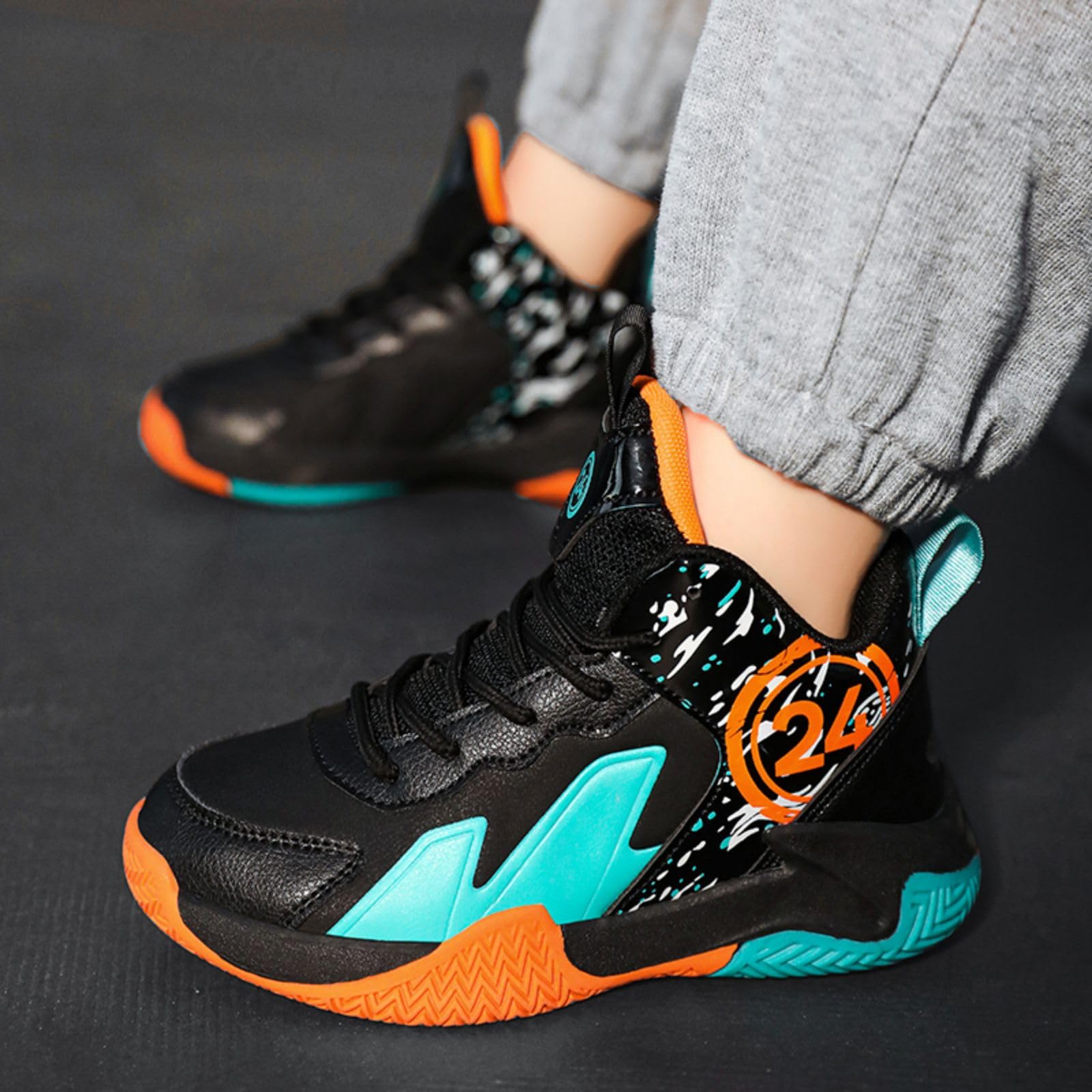 Chaussures de Basket - Ball antidérapantes Chaussures de Sport légères et Confortables pour Enfants, Chaussures de Course à la Mode