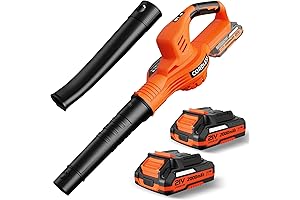 21V Leaf Blower Cordless - Electric Cordless Leaf Blower with Batteries and Charger
