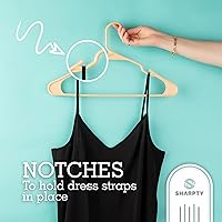 Vista 3 de Sharpty Perchas de Plástico Perchas para Ropa para Ropa, Armario, Abrigos y Camisas - Con Muescas, Duraderas, Gruesas, Resistentes y que Ahorran