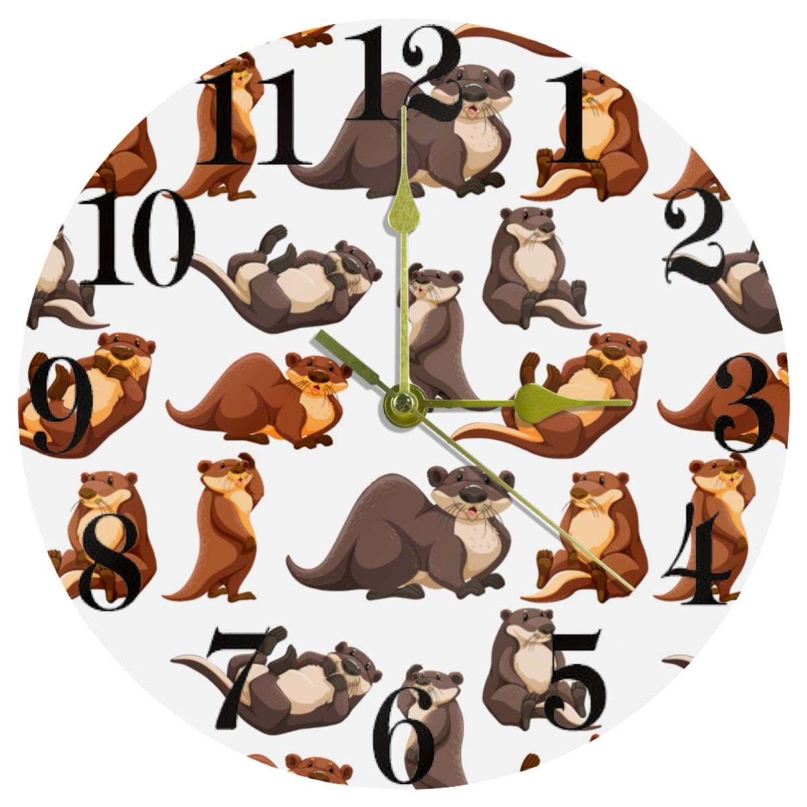 Horloge murale loutre sans tic-tac pour retrouver le sommeil et la concentration au calme