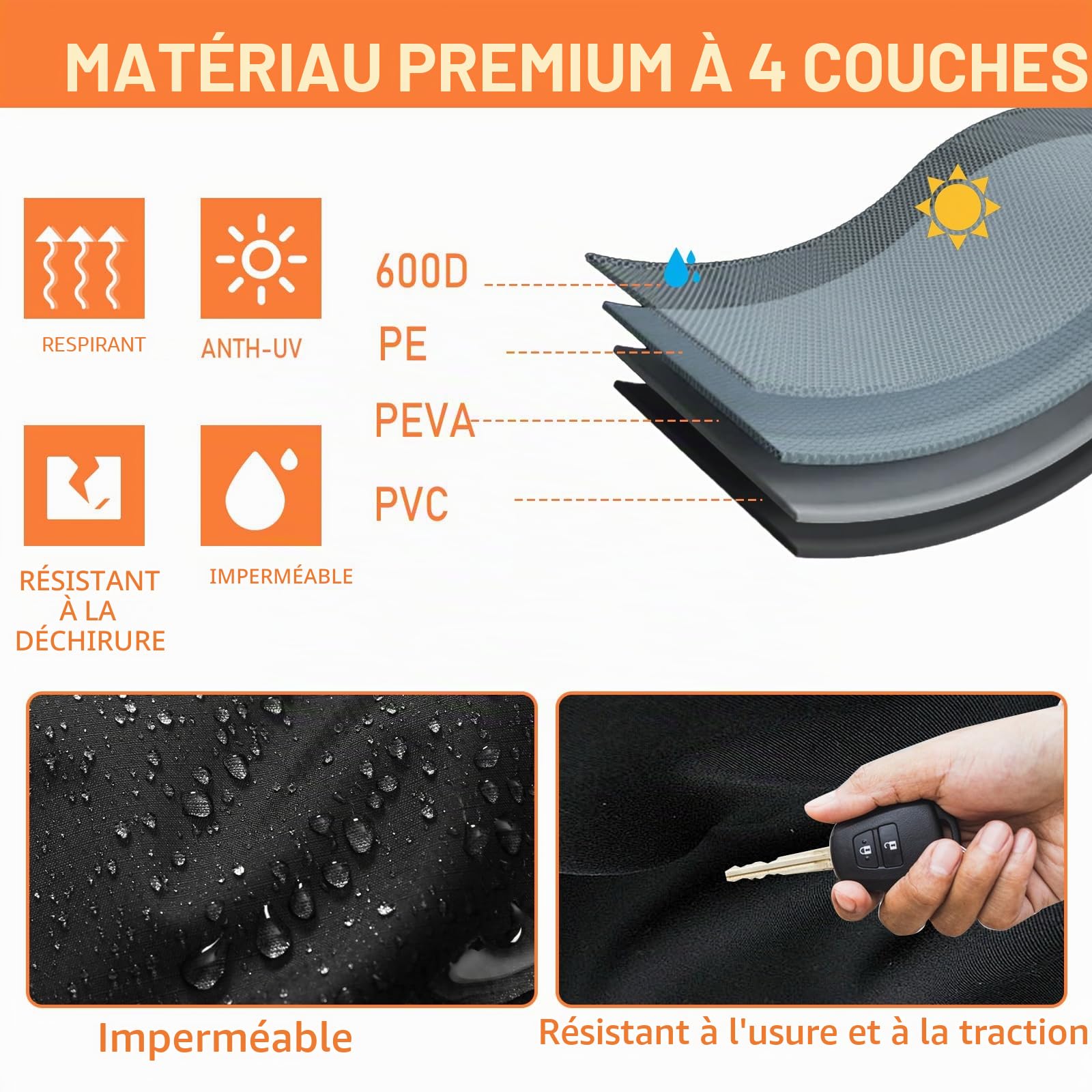 Housse de protection 600D pour timon de remorque de cheval et caravanes, housse avant pour la plupart des types de remorques à chevaux