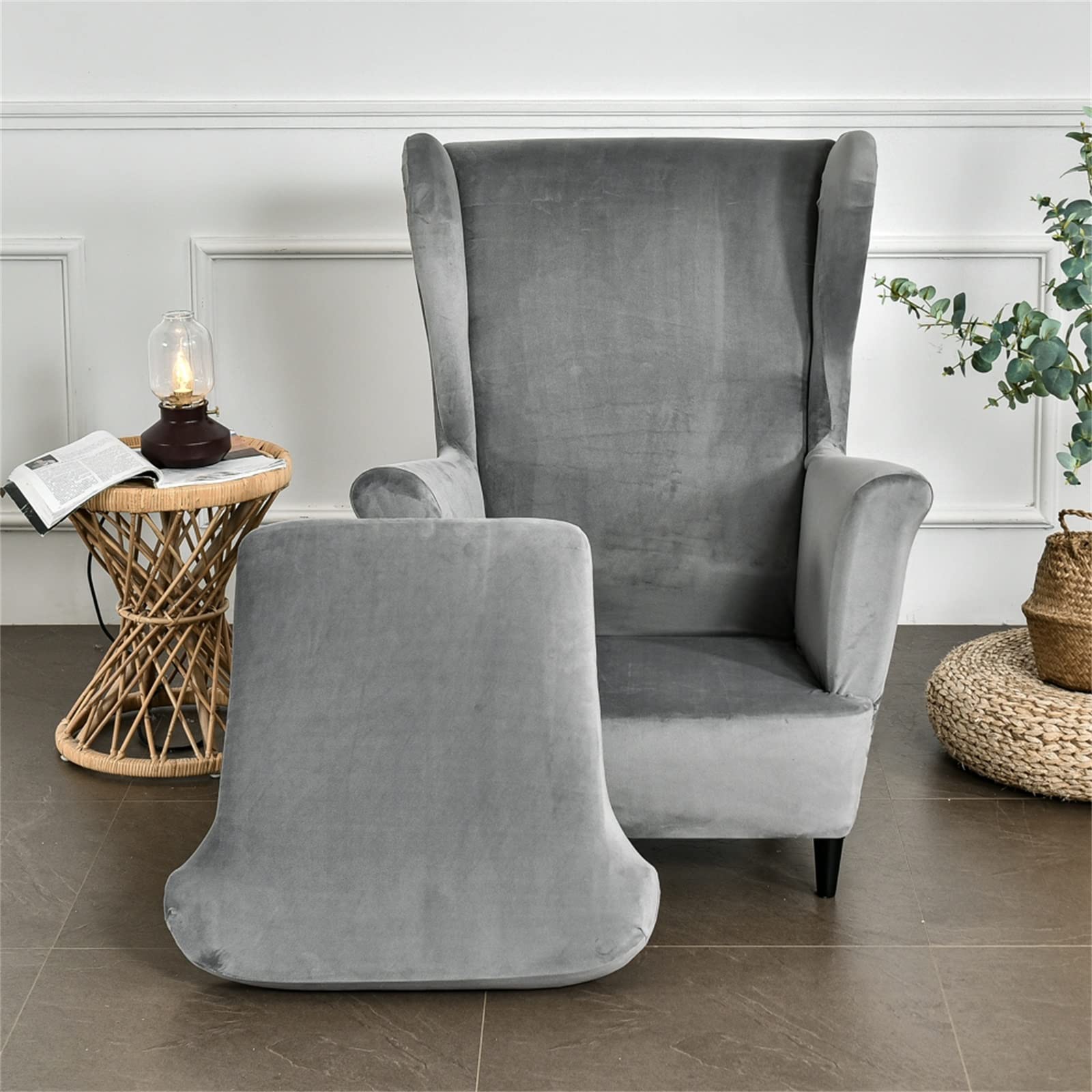 Wing Chair Slipcover 2 Piece Set - Image 2