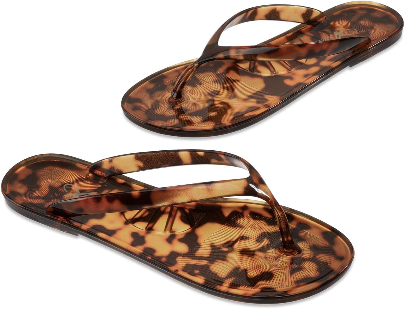 Athlefit Jelly Flip Flops for Women Summer Beach Pool Thong Sandals Non Slip Lightweight Casual Slides