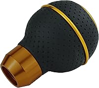 Vista 6 de Pomo de palanca de cambios amarilla de cuero de 5 velocidades para la mayoría de vehículos automáticos manuales