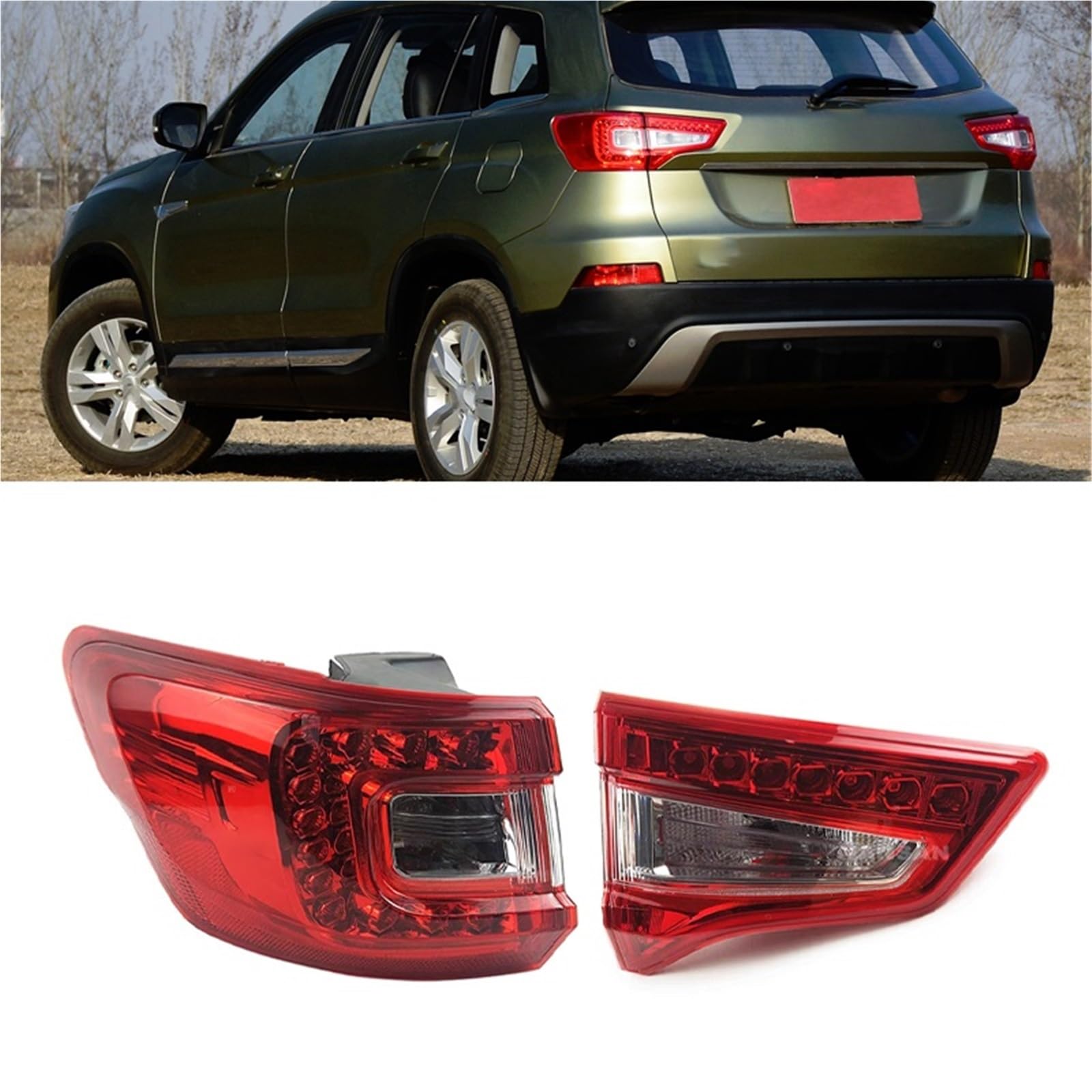 Lampa tylna zespolona Halogen światła PASUJE DO CHIŃSKIEGO CS75 2013-2017 SUV LED Zderzak Tylny Tylne Światło Stop Hamulec Lampa Ostrzegawcza Tylna Lampa Montażowa(No LED Inside Right)