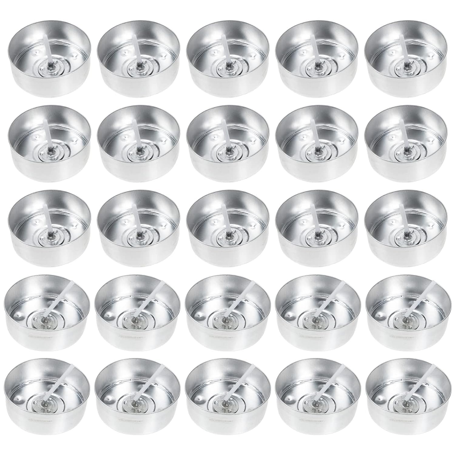 Kavtron® Tealight Aluminium Empty 100 Cups + 100 Wicks for DIY Tealight Candles Making | Empty Containers for Tealight Candle | Candle Making Kits | for Diwali, Home Decor, Party | 3-4 Hrs burnig time