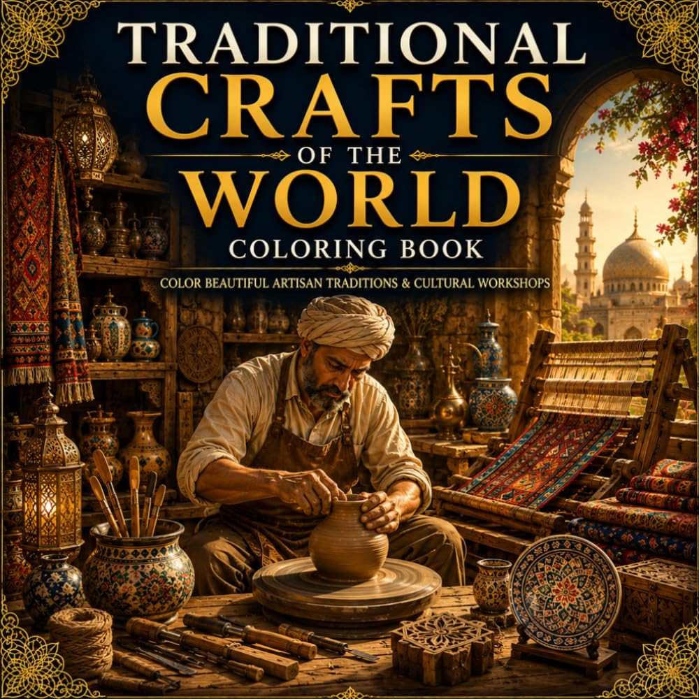 Traditional Crafts of the World Coloring Book: Color Artisan Workshops, Pottery Studios, Weaving Traditions, Folk Art, Cultural Crafts and Handmade ... Artisan Crafts & Cultural Traditions)