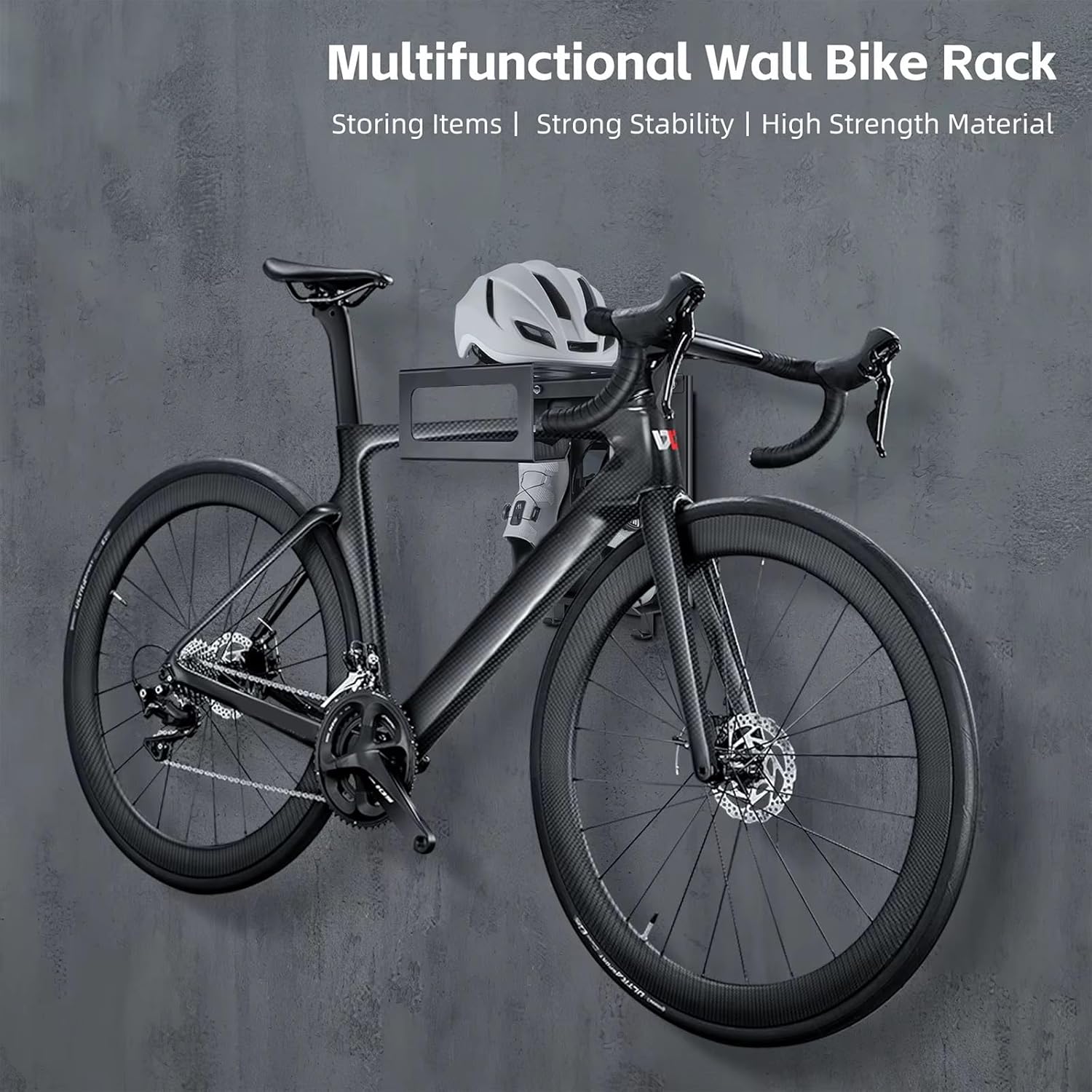 Bike Wall Rack, Indoor Bike Storage with Shelf Bracket, Bicycle Wall Mount for Storing mountain Road Bicycles
