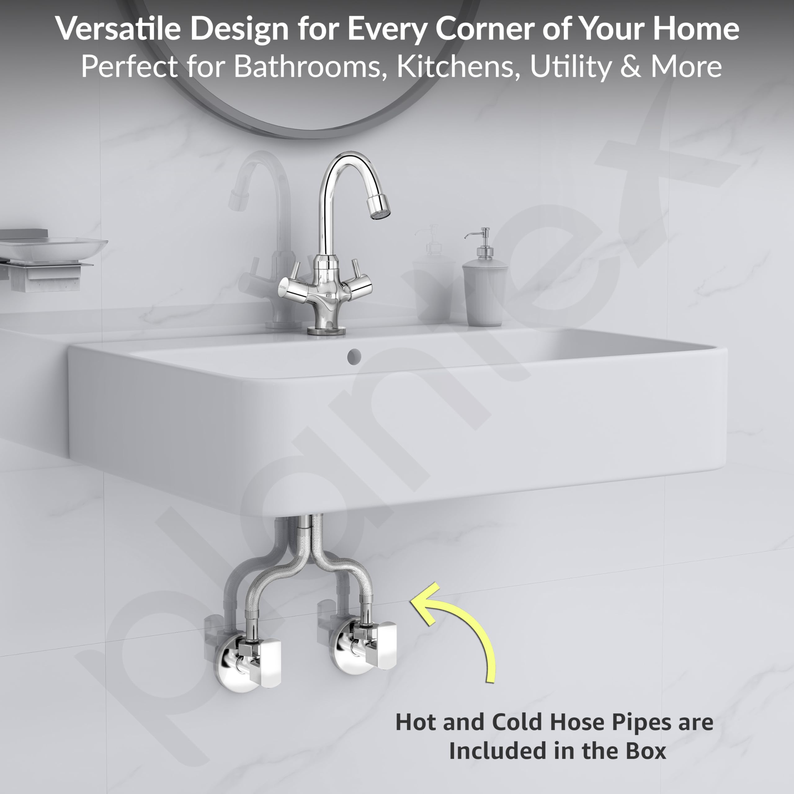 Plantex Brass Basin Mixer Tap - Chrome Finish -5