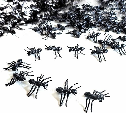 Miniatura 2 de 20 hormigas falsas, broma del día de los inocentes, hormigas grandes negras de plástico, suministros de decoración de fiesta de insectos de