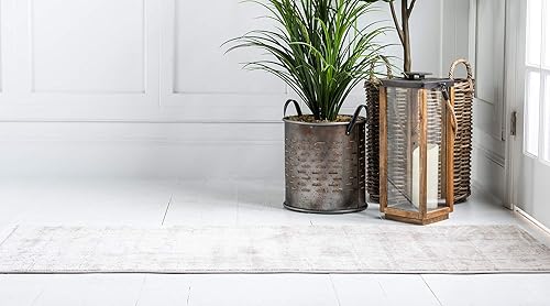 Miniatura 10 de Unique Loom Uptown Collection by Jill Zarin Collection - Alfombra de pasillo texturizada moderna color beige (2 pies 2 pulgadas x 6 pies 0)